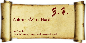 Zakariás Hont névjegykártya